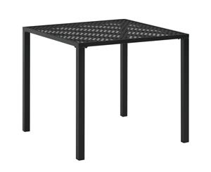 Outdoor Dining Table Steel 80x80x72cm Black Mesh Camping Furniture