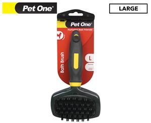 Pet One Large Grooming Bath Brush - Grey