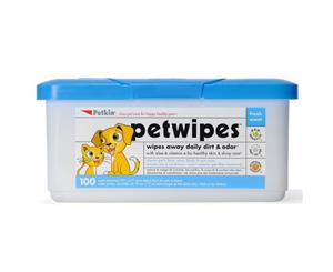 Petwipes for Dogs & Cats Wipes Away Daily Dirt & Odour - Petkin - 100 Wipes