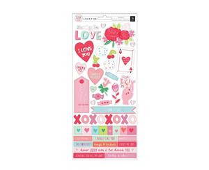 Pink Paislee Lucky Us Collection - Cardstock Stickers with Iridescent Foil Accents