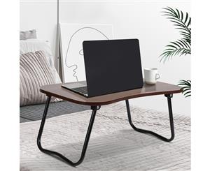 Portable Bed Tray Table Foldable Laptop Desk Stand Over Bed Lap Tables Breakfast Dinner Food Tea Serving Study PC iPad Computer Desks Wooden Dark Wood