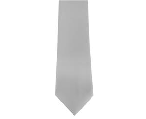 Premier Mens Plain Satin Tie (Narrow Blade) (Pack Of 2) (Silver Grey) - RW6934