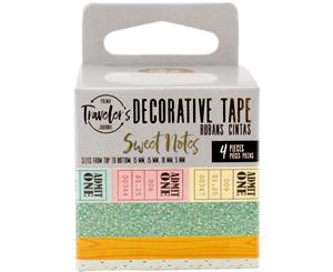 Prima Traveler's Journal Decorative Tape 4/Pkg-Sweet Notes