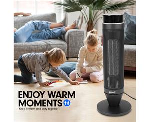 Pronti Electric Tower Heater 2000W Remote Portable - Black