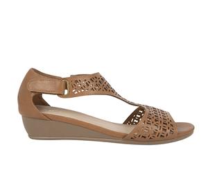 Raven Exist Womens low wedge heel cutout pattern Spendless - Tan