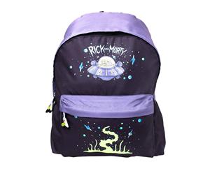 Rick & Morty Backpack Spaceship Galaxy Portal Logo Official - Black