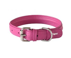 Rogz Leather Buckle Collar Pink