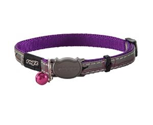 Rogz Nightcat Safeloc Collar Purple Budgie