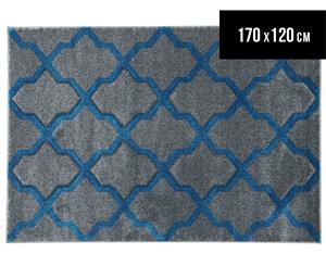 Rug Culture 170x120cm Iconic Shine Durable Contemporary Trellis Rug - Grey