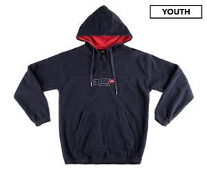 Rusty Kids' Centre Section Hooded Polar Fleece - Navy