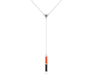 San Francisco Giants Sapphire Y-Shaped Necklace For Women In Sterling Silver Design by BIXLER - Sterling Silver