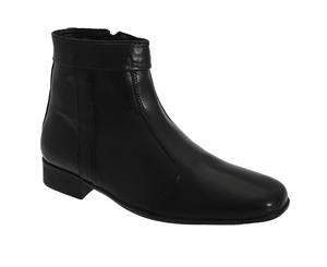 Scimitar Mens Inside Zip Pleated Ankle Boots (Black) - DF189