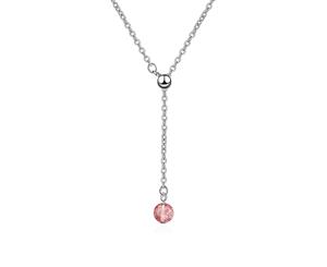 Shermeen Candy Glass Necklace-White Gold/Pink