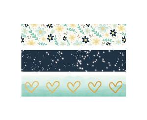 Simple Stories - Heart Washi Tape 3 pack each 15mm x 50 ft.