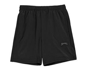 Slazenger Boys Jersey Shorts Pants Bottoms Junior - Black