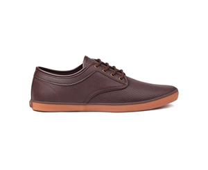 Soviet Mens Bux Vamp Lace Up Casual Shoes Stitched Detailing Perforated - Brown/Gum