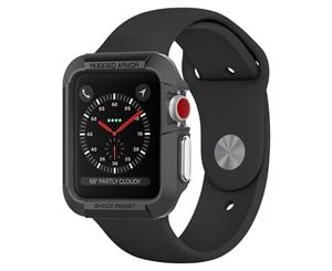 Spigen For Apple Watch Series 3 Case Genuine SPIGEN Rugged Armor Soft Cover for 38mm [ColourBlack]