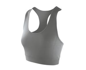 Spiro Womens/Ladies Softex Stretch Sports Sleeveless Crop Top (Cloudy Grey) - RW5171