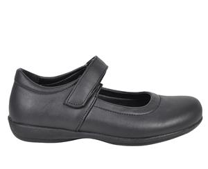 Stacey Everflex Kids Girls Leather Mary-Jane School Shoe - Black