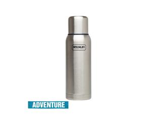 Stanley Adventure 1.3L Double Wall Vacuum Insulated Flask Stainless Steel - Water Hot / Cold 24hrs - Brushed Stainless