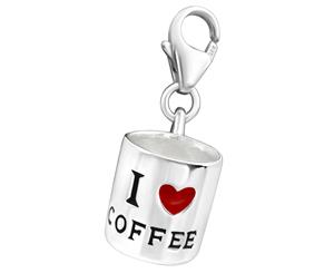 Sterling Silver Coffee Cup Clip on Charm