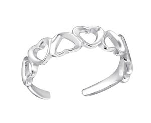 Sterling Silver Hearts Toe Ring