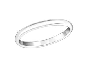 Sterling Silver Plain Round Midi Ring