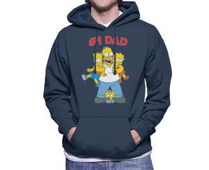 The Simpsons Cuddle Number One Dad Men's Hooded Sweatshirt - Navy Blue