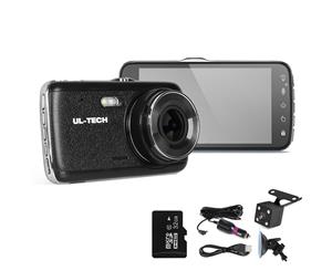 UL-TECH Dash Cam Dual Camera Car Recorder DVR Video 32GB 4Inch Touch