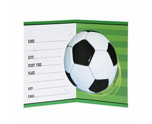 Unique Party Football Invitations Cards (Pack Of 8) (Green) - SG17109