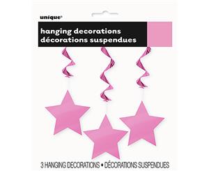 Unique Party Star Swirls Decorations (Pack Of 3) (Pink) - SG11126