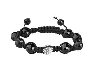 Unisex Bling Beads Onyx Bracelet - DISCO BALL black - Black