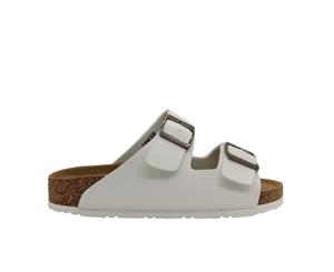 WildSole Dancer Ladies Comfort Cork Footbed Dual Buckle Slide Sandal - White