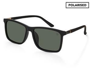 Winstonne Men's Hunter Polarised Sunglasses - Matte Black/Green