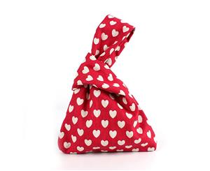 Women's Tote Bag Heart-Shape Knot Bag - Red