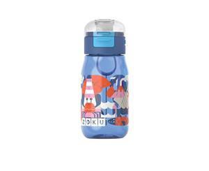 Zoku Flip Gulp Kids Bottle 475ml Blue Graphic