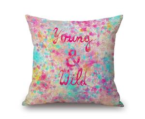 &quotYoung&Wild" on Cotton&linen Pillow Cover 80655