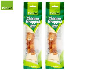 2 x VitaPet Rawhide Chicken Wrap Bone 20cm