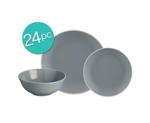 24pc Mason Cash Dinner Set Plates Bowls Side Dish Dining Kitchen Tableware Grey