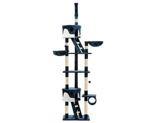 260cm Multi Level Cat Tree Cat Scratching Post Tower Furniture - Blue