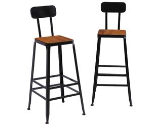 2x Levede Industrial Bar Stool Kitchen Stool Barstools Dining Chair High Back