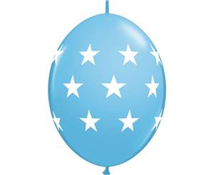 30cm Standard Pale Blue Quick Link Big Stars Latex Balloons Pack of 50