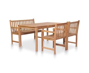 4 Piece Solid Teak Outdoor Dining Set Wood Garden Backyard Furniture