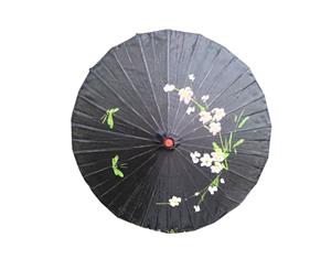 6x Chinese Japanese Bamboo Parasol Umbrella - Black