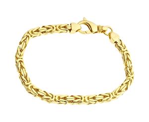 925 Sterling Silver Bling Bracelet - BYZANTINE 6x6mm gold