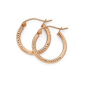 9ct Rose Gold 12mm Hoop Earrings