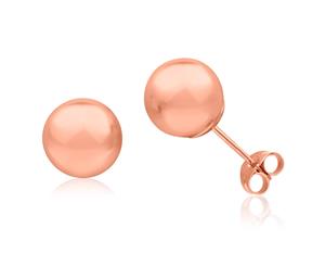 9ct Rose Gold 8mm Ball Stud Earrings