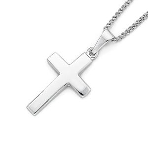 9ct White Gold Cross Pendant