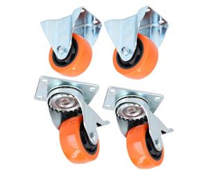 AB Tools 3" Fixed + Swivel With Brake Castors Wheel Roller Bearings 100kg Load Each 4pc