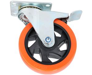 AB Tools 5" Swivel PVC Trolley Castor Wheel With Brake Roller Bearings 150kg Load 1pc